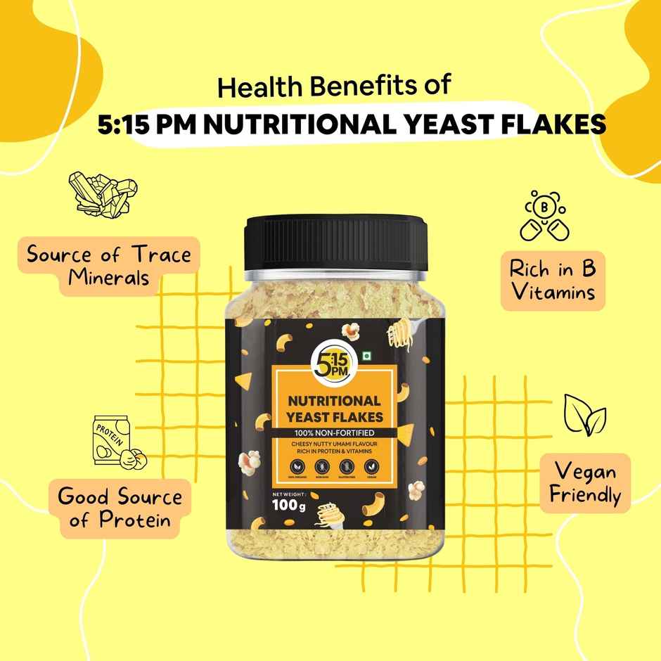 5:15PM Nutritional Yeast Flakes Unfortified 100g | Gluten Free and Vegan Yeast Seasoning