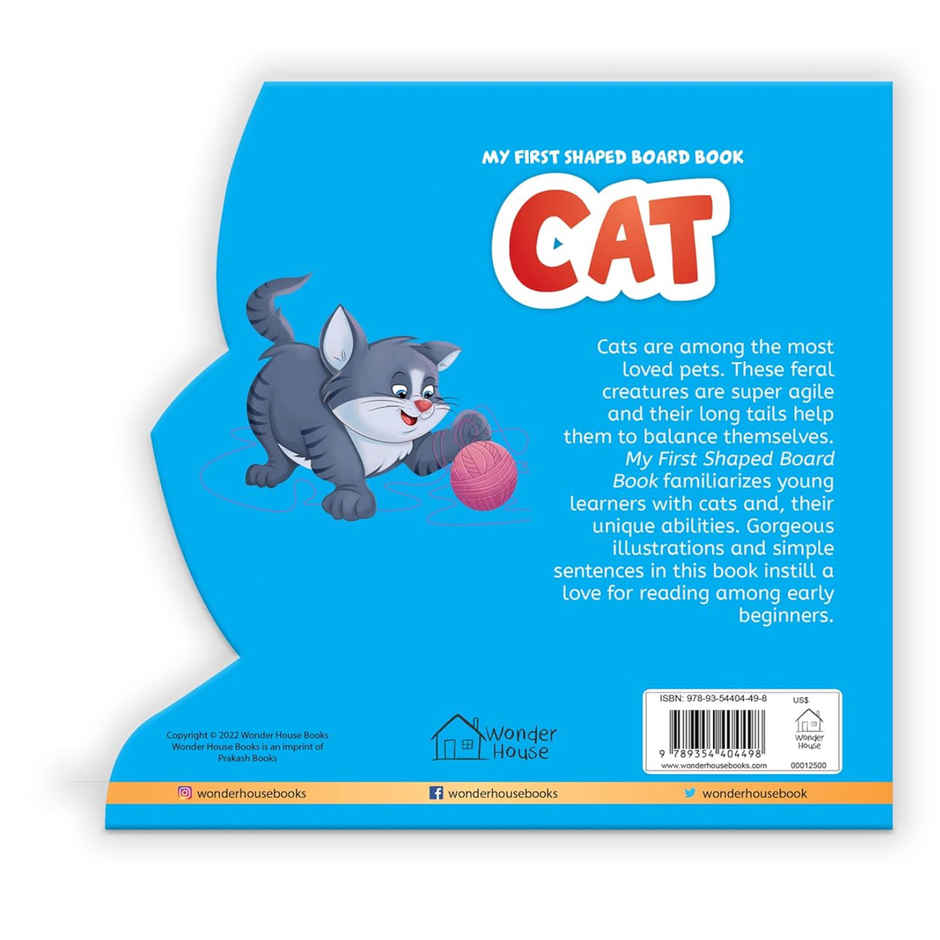 My First Shaped Board Book Illustrated Cat - Animal Picture Book For Kids Age 2+ Board Book