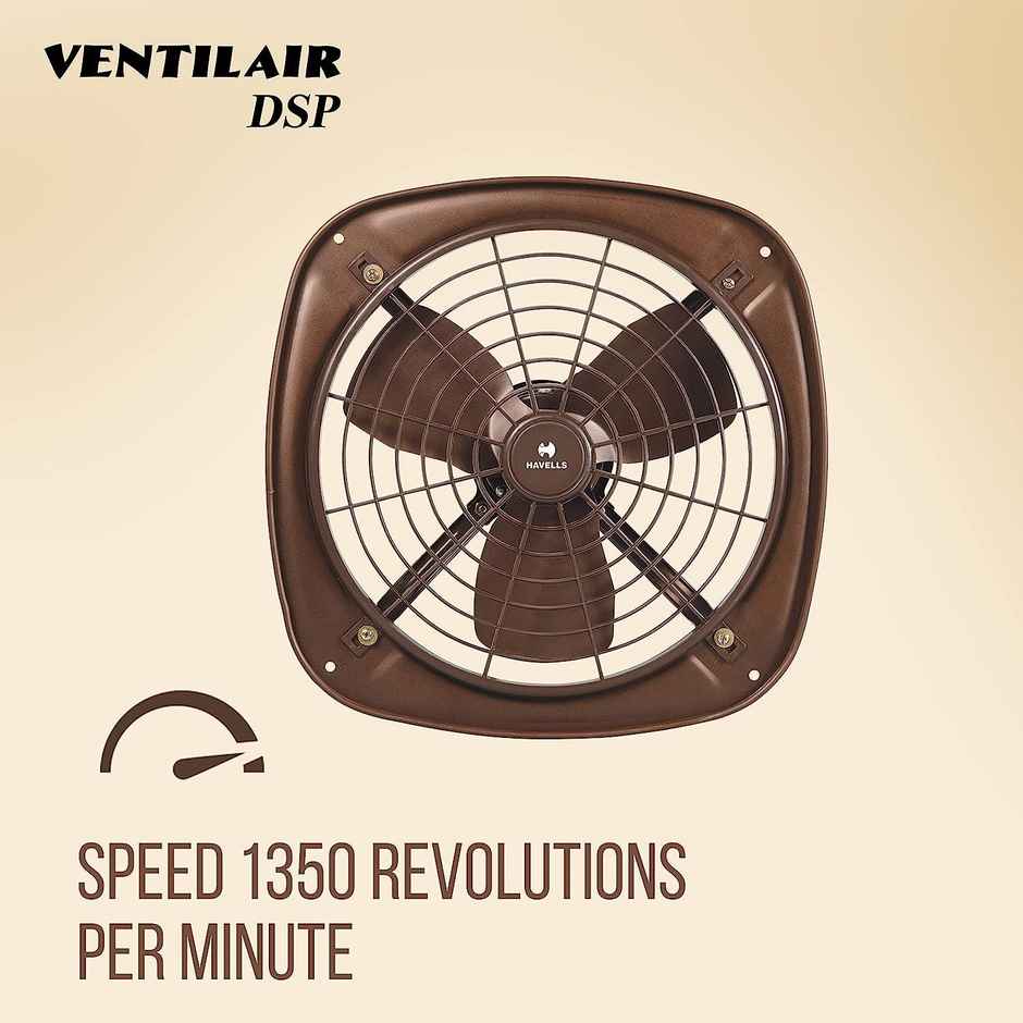 Havells Ventil Air Dsp Exhaust Fan,230mm,Cut Out Size: 32.5 x 32.5 x 21.5 Centimeters,Choco Brown