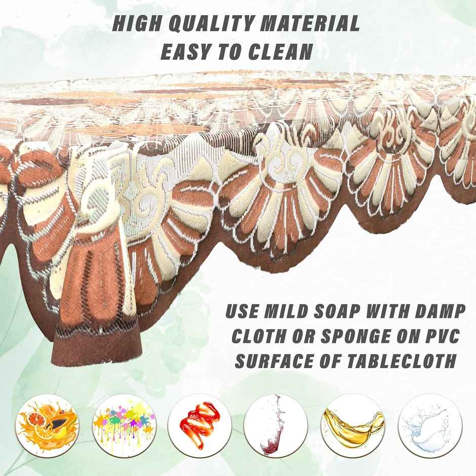 Kuber Industries Cotton 4 Seater Center Table Cover for Living Room | Brown