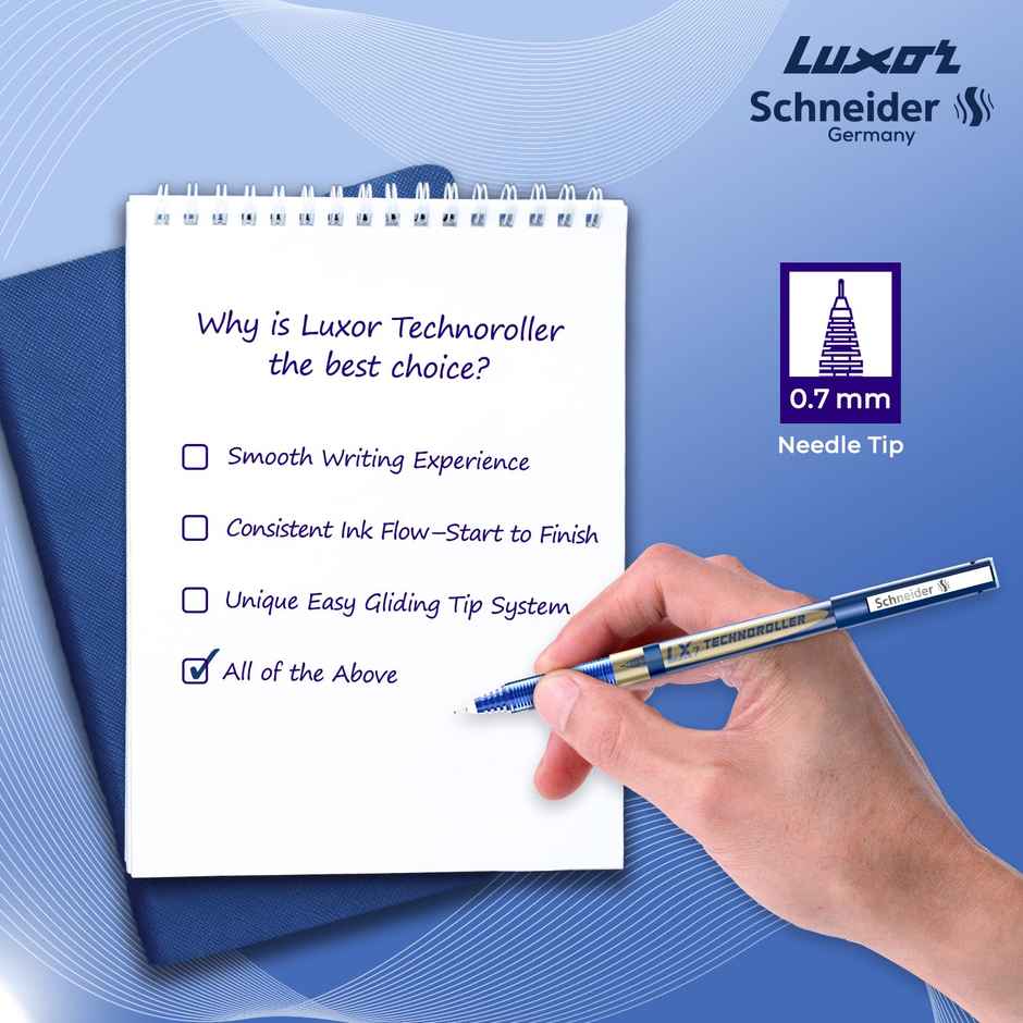 Luxor Schneider LX 812 Technoroller | Roller Ball Pen | Blue
