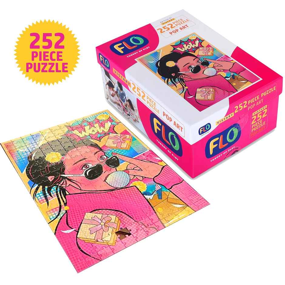 Flo Toys Pop Art 252-Piece Jigsaw Puzzle for Kids & Adults - Brain Game, Family Fun & Gift Toy