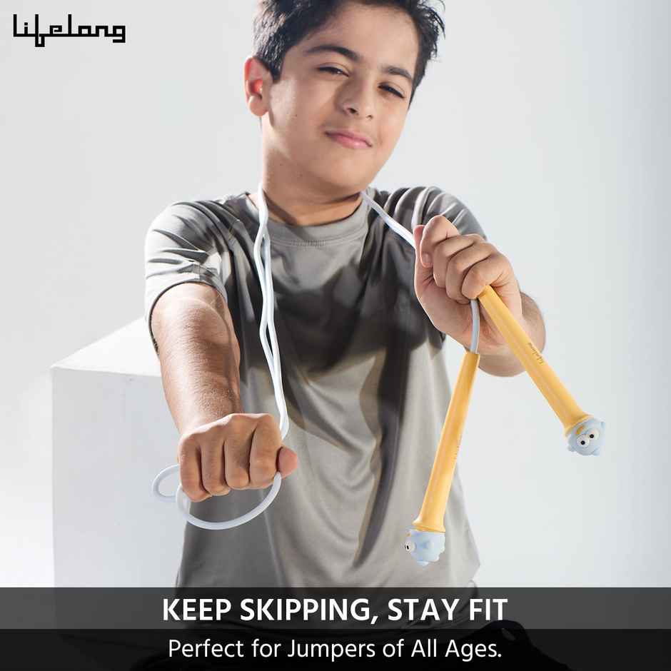 Lifelong LLSR06 Skipping Rope with Counter | Tangle-Free, 290cm (Grey)