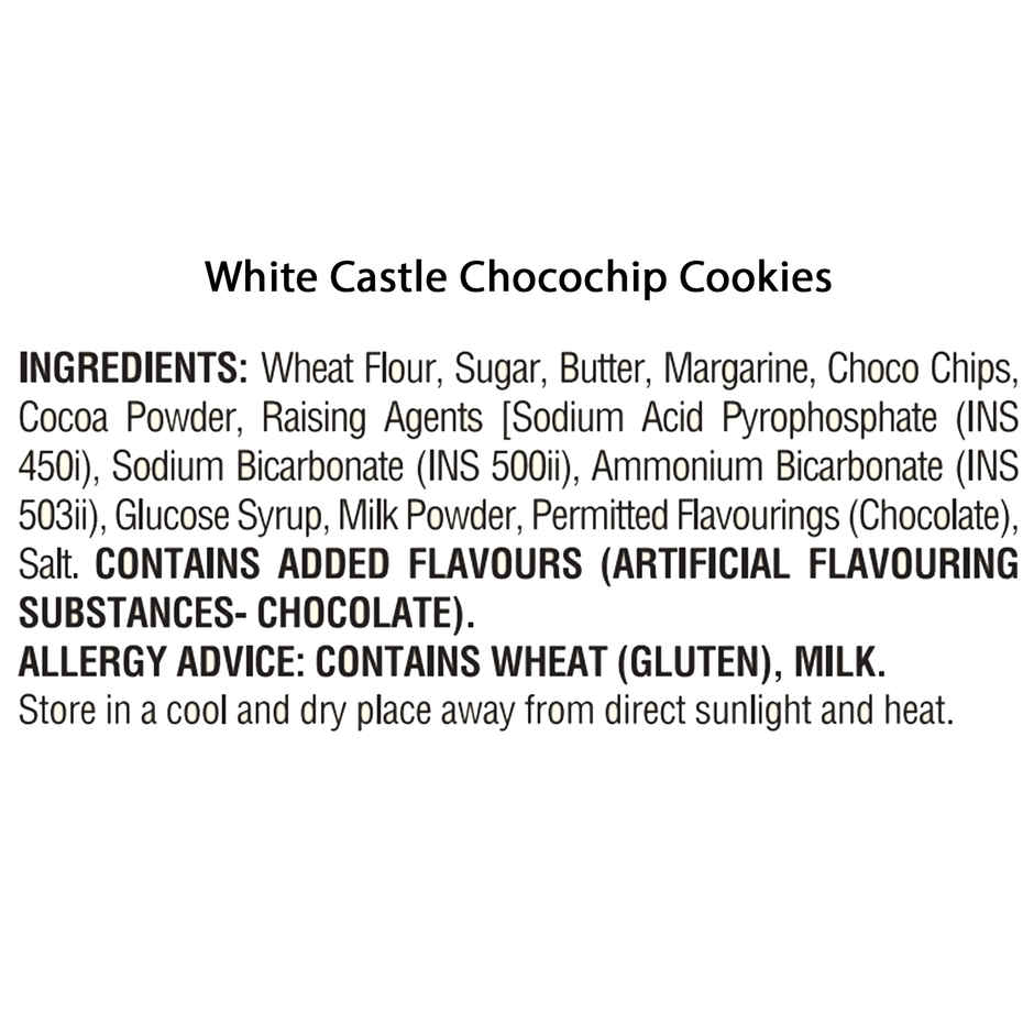 White Castle Chocochip Cookies