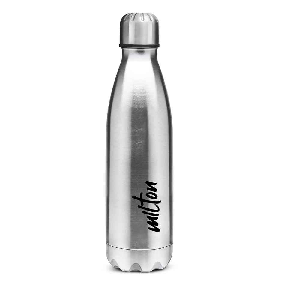 Milton Shine 1000 Stainless Steel Water Bottle | 900 ml Water Bottles | Single Walled | Silver
