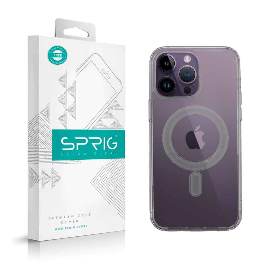 Sprig Transparent Back Cover | Back Case for iPhone 14 Pro | Transparent | MagSafe Compatible