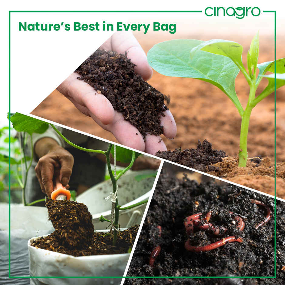 Cinagro Vermicompost Plant Fertilizer, Improves Plant Health, Water Retention & Soil Quality