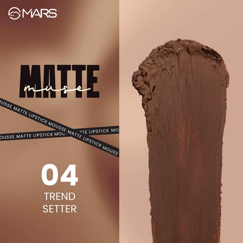 MARS Cosmetics Matte Muse Mousse Lipstick | 3 ml | 04-TREND SETTER with Doe-Foot Applicator