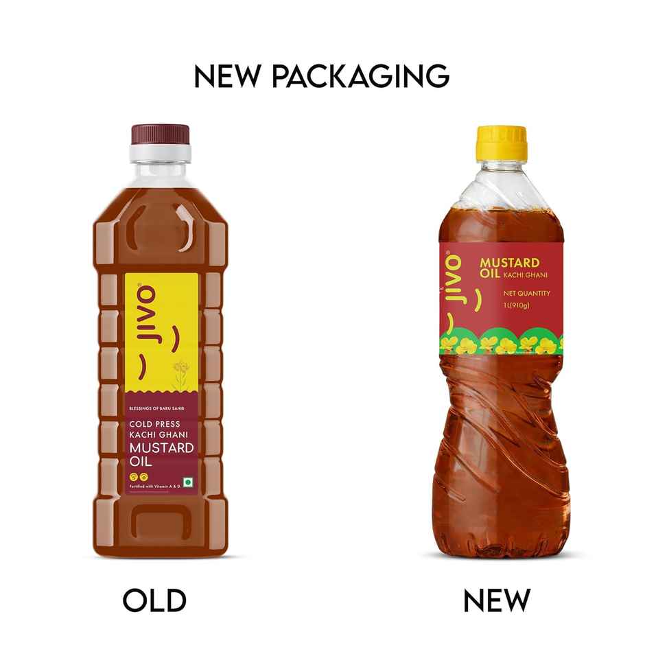 Jivo Kachi Ghani Mustard (Sarson) Cold Pressed Oil | Healthy Cooking Oil