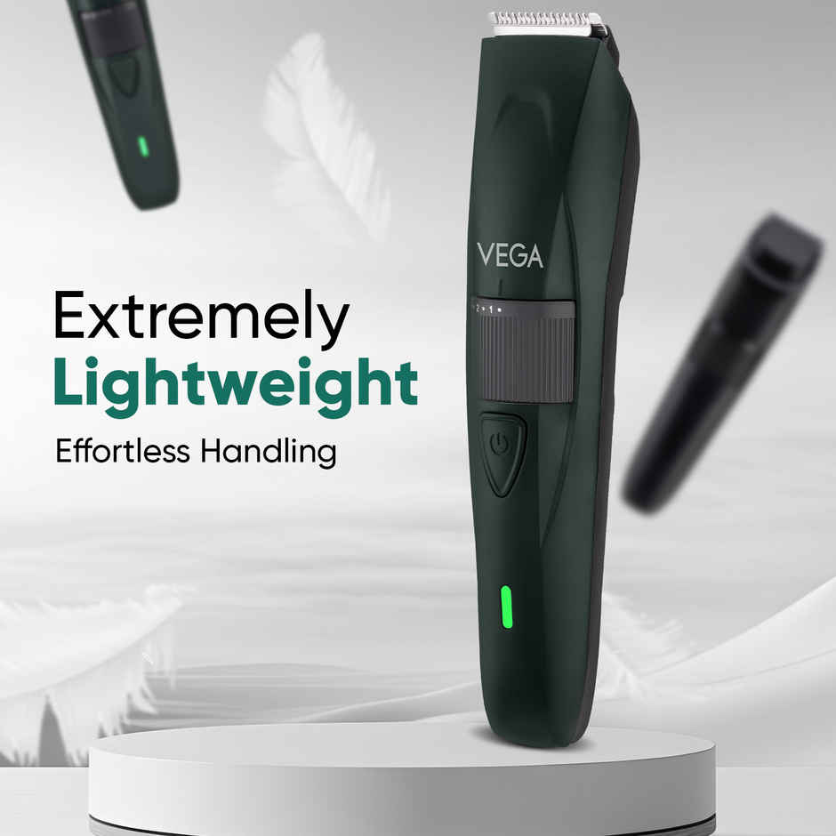 VEGA Turbolite Beard Trimmer for Men with 90 Min Runtime (VHTH-41) | USB Type C | 2 Comb Attachment