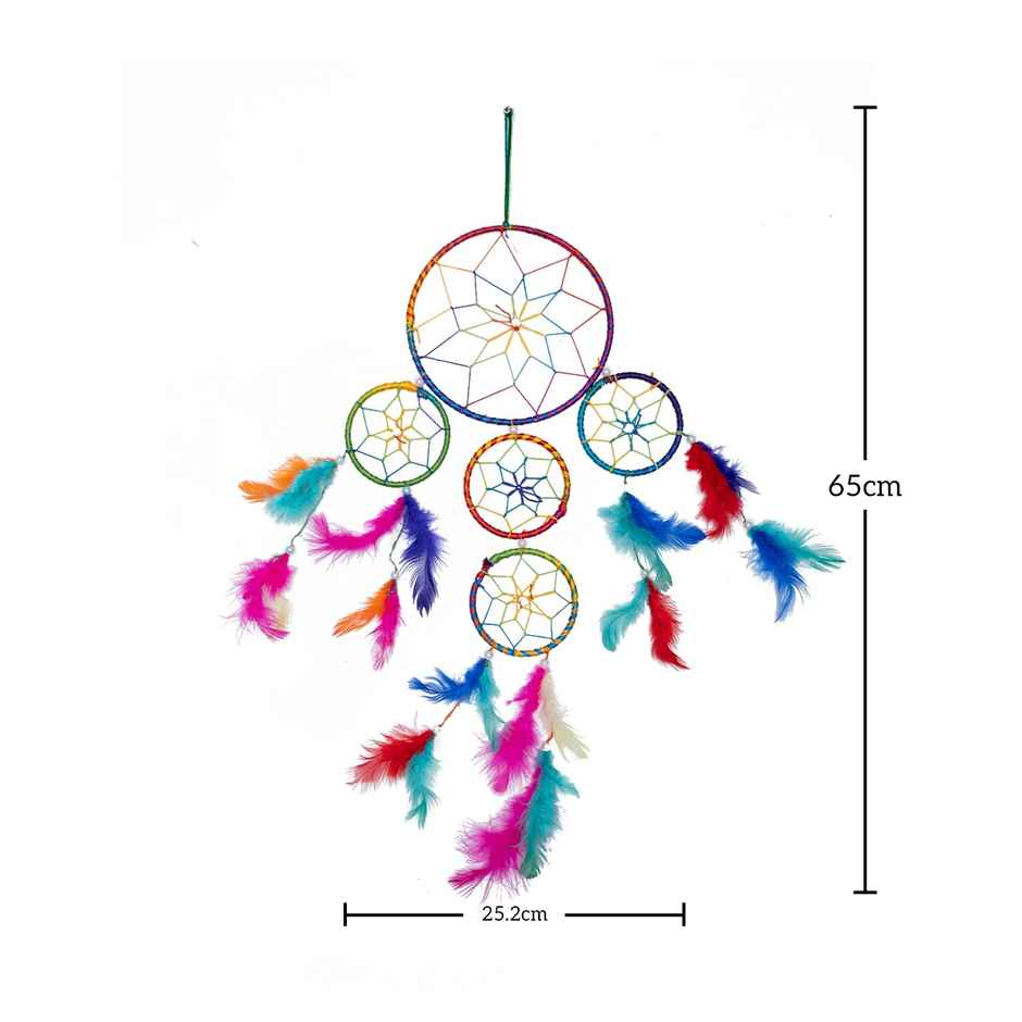 Urbanfix Three Round Dream Catcher for Bedroom & Living Room | Boho Wall Hanging Decoration