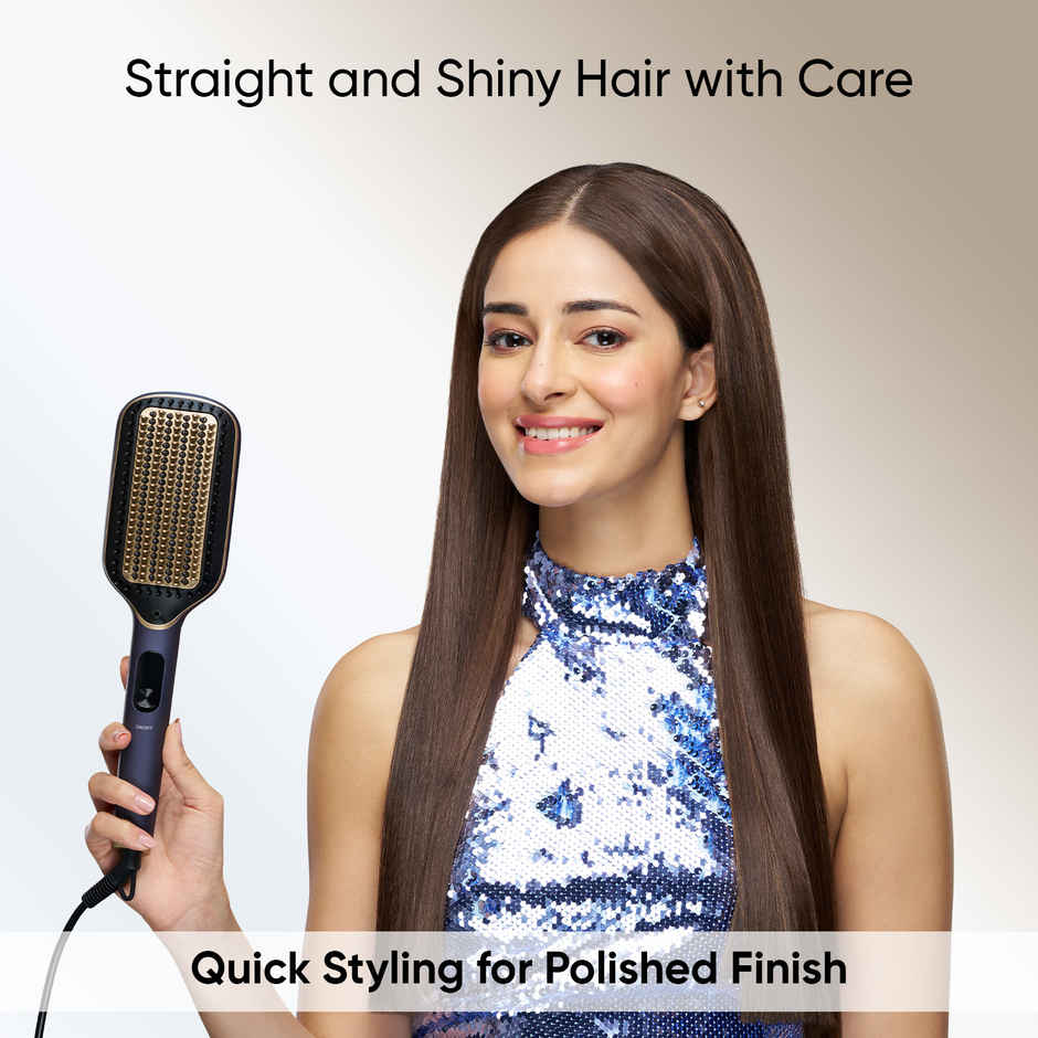 Vega Litstyle L1 Hair Straightener Brush with Up to 12 Hrs Straightening Effect, (VHSB-06)