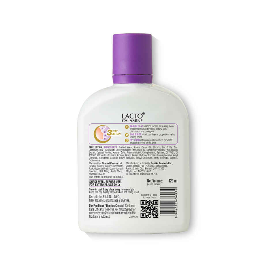 Lacto Calamine Face Lotion For Oil Balance - Oily Skin