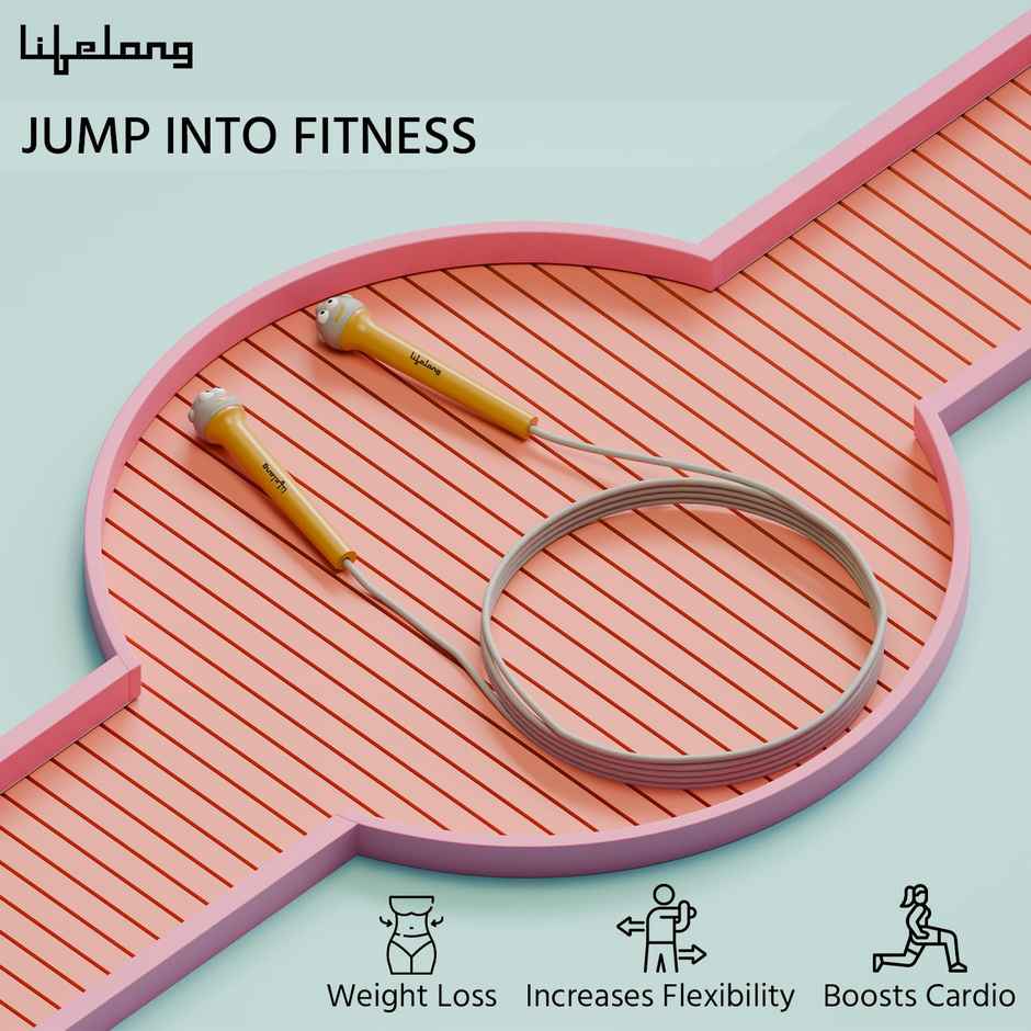Lifelong LLSR06 Skipping Rope with Counter | Tangle-Free, 290cm (Grey)