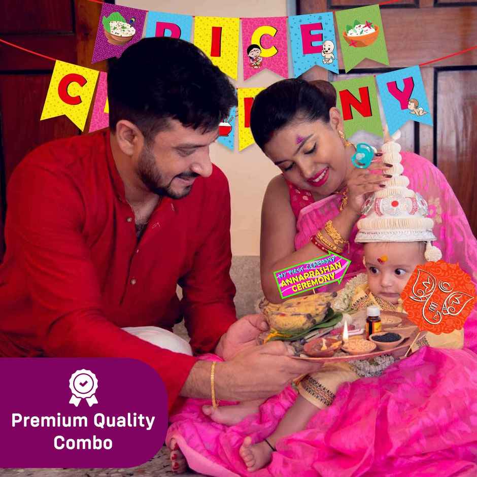 Annaprashan Decoration Items Rice Ceremony Banner and Photo Props | Party Propz