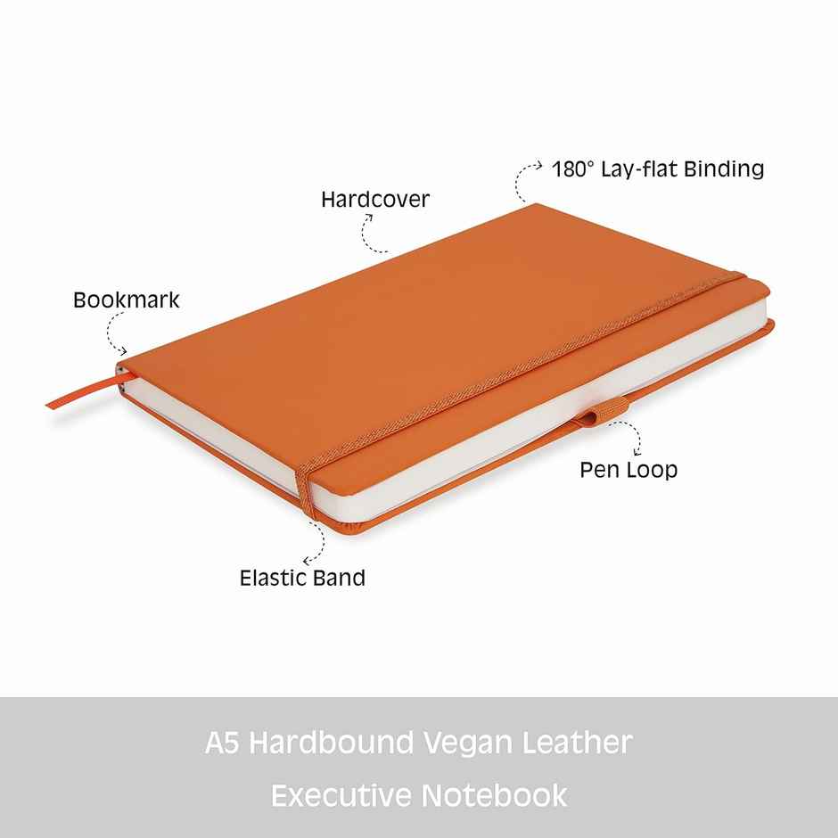 ABK A5 Pu Diary Ruled - 80 Gsm 190 Pages - Orange