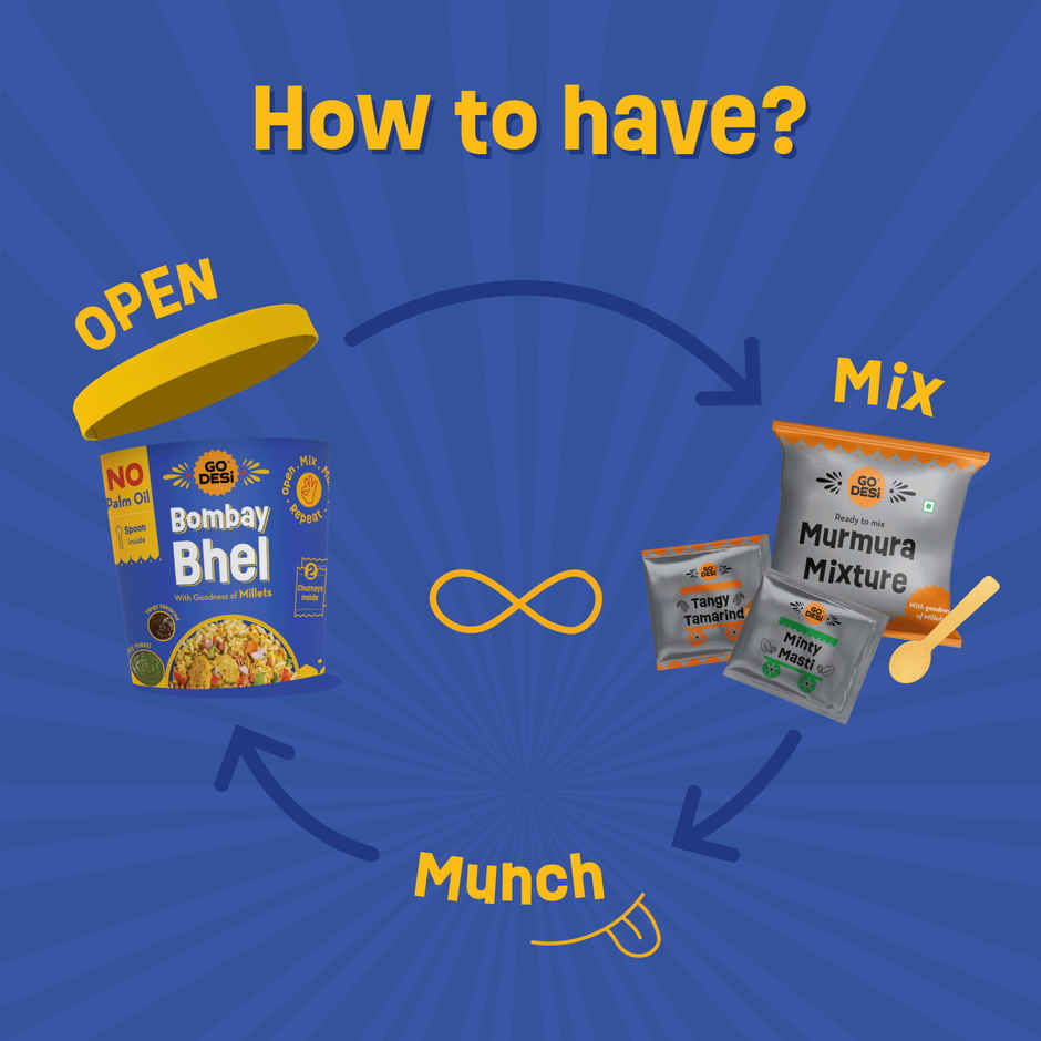 Kaju Katli Classic | Kaju Barfi | Sweets | By Go Desi (200g) & Go Desi Bombay Bhelpuri With Chutney, No Palm Oil (100g) Combo