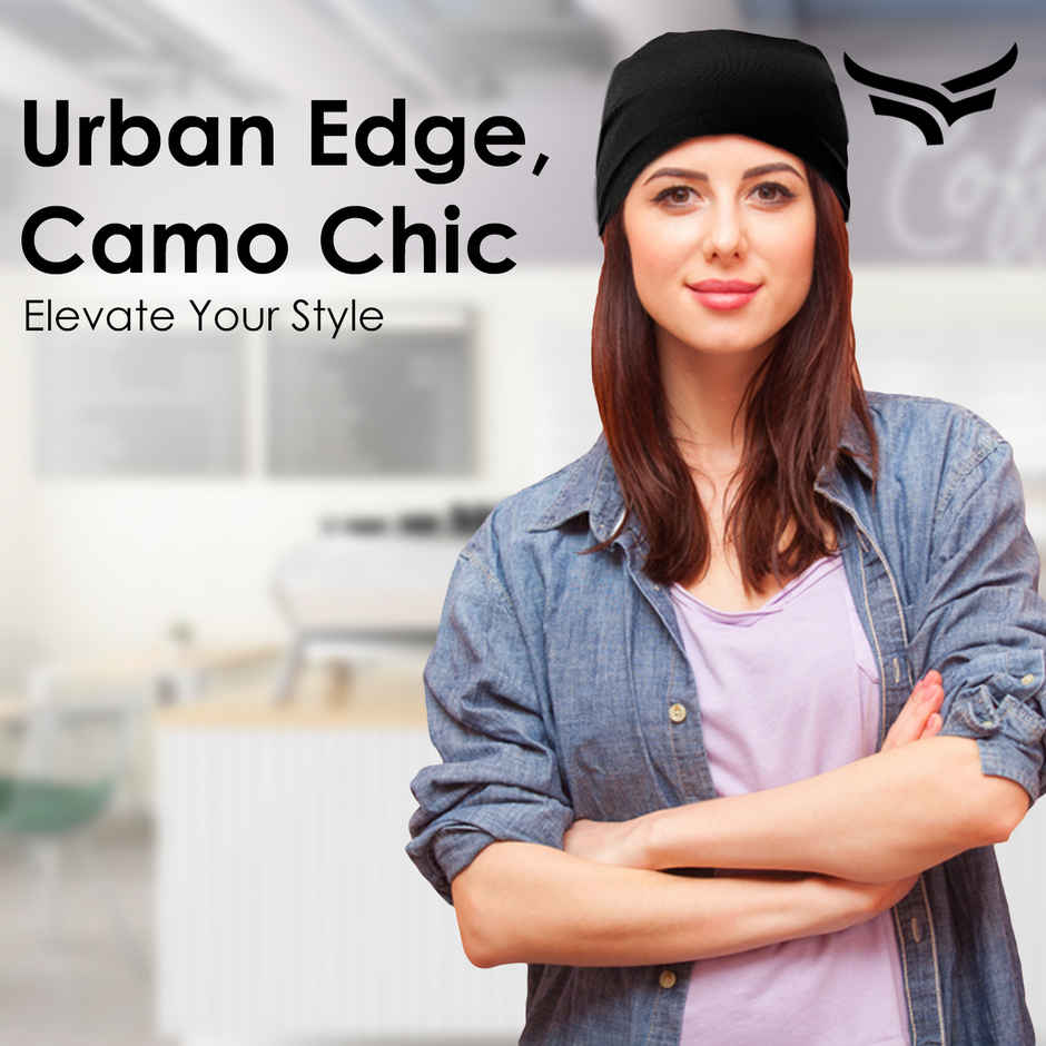 Xtrim Bamboo Bandana Face Mask for Dust & UV Protection, Comfort Fit, Breathable, Odour-Free | Black