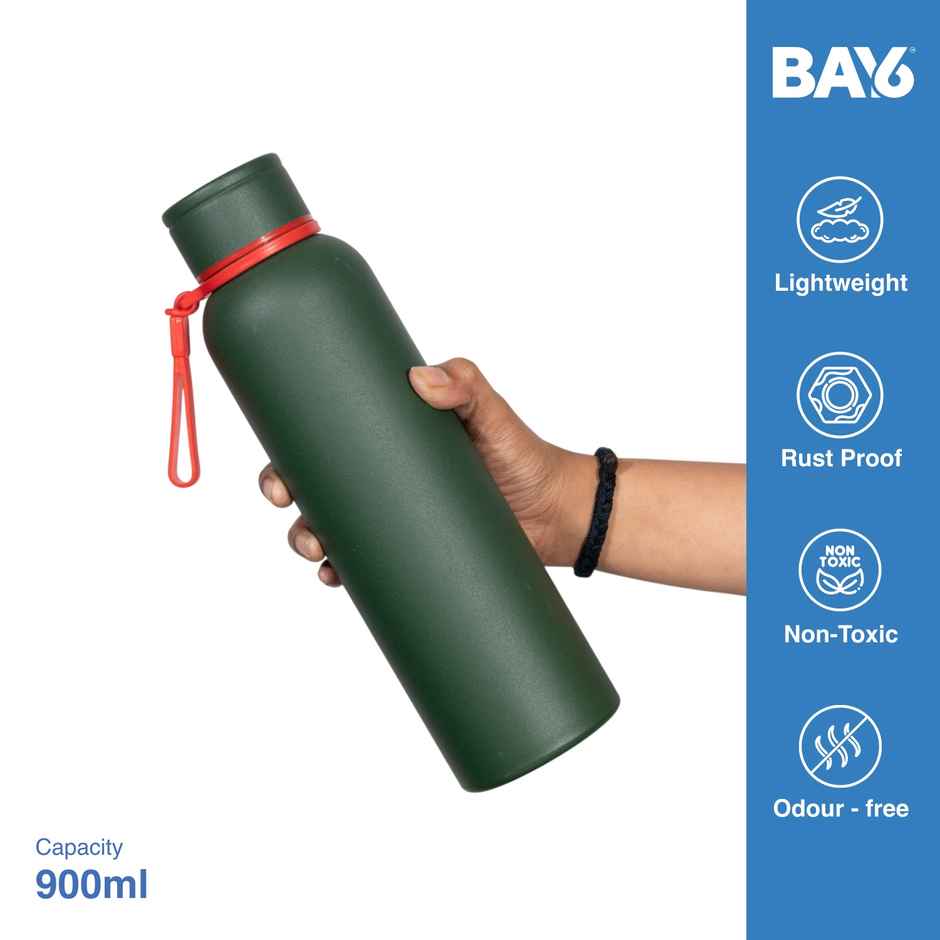 BAY6 Stainless Steel Hot & Cold Thermosteel Vacuum Water Bottle 900ml - Green