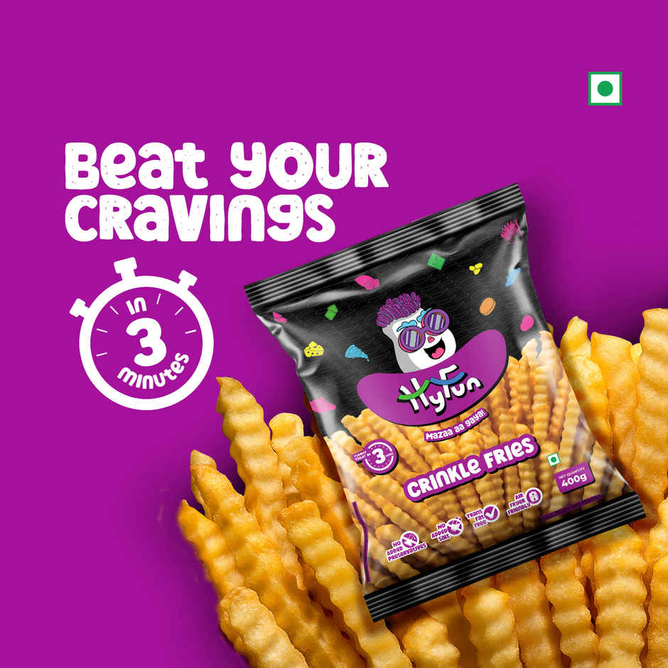 HyFun Crinkle French Fries, Crunchy & Air Fryer Friendly | Frozen