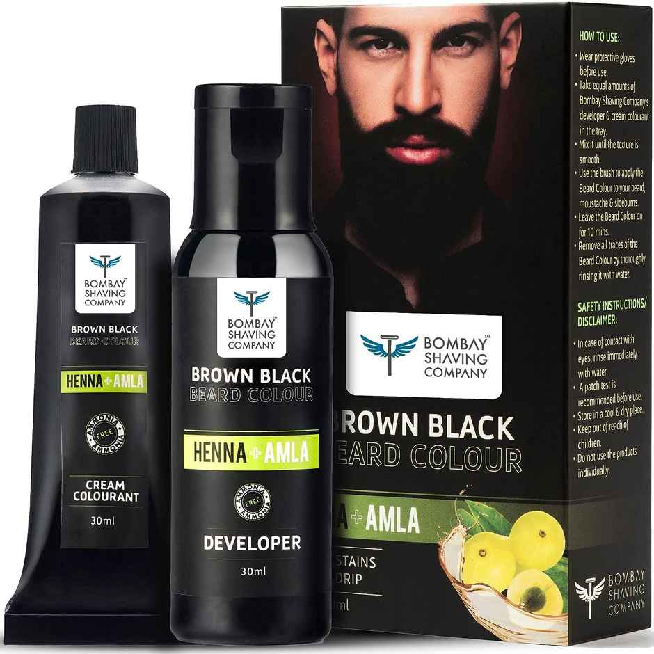 Bombay Shaving Company Beard Color For Men Natural Brown Black Beard Color Long Lasting Kit