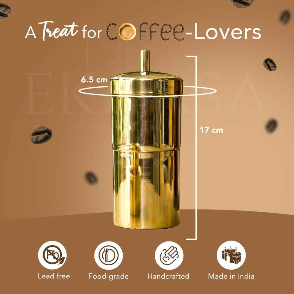 Ekhasa Pure Brass Filter Coffee Maker For Home & Office | South Indian Filter Coffee Maker