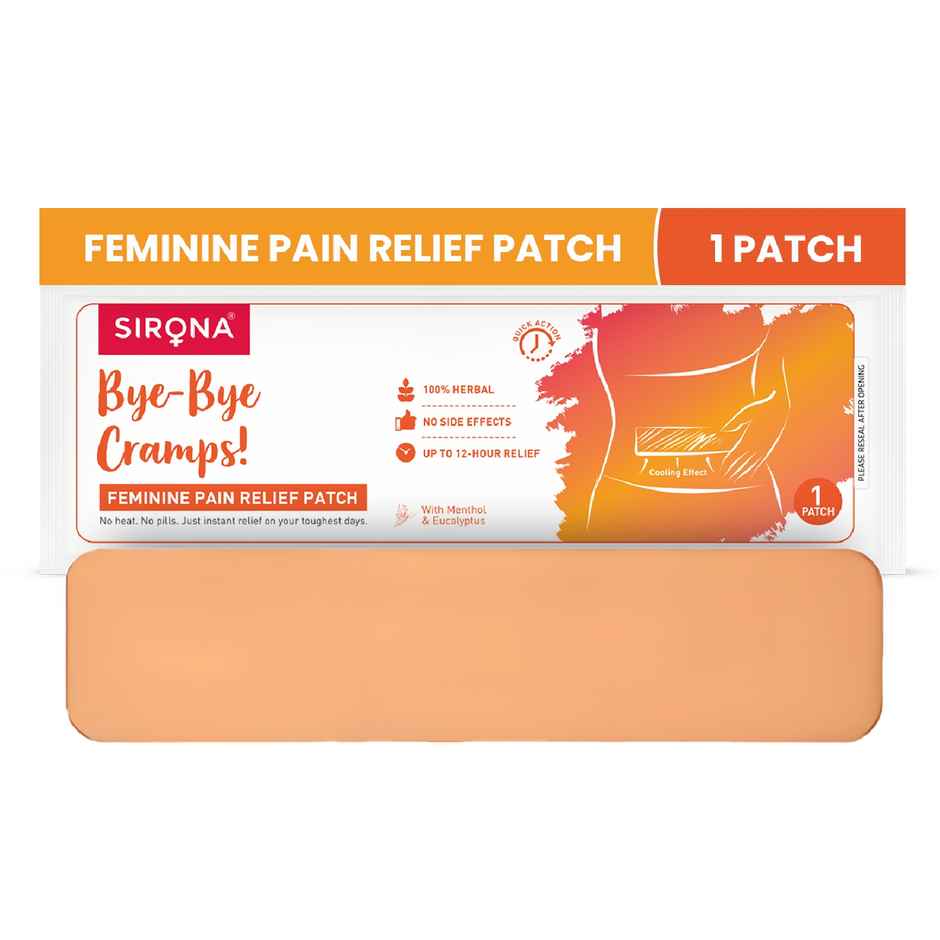 Sirona Feminine Pain Relief Patch | 12 Hour Cooling Relief | Menstrual Cramps Lower Back Pain |1 pc