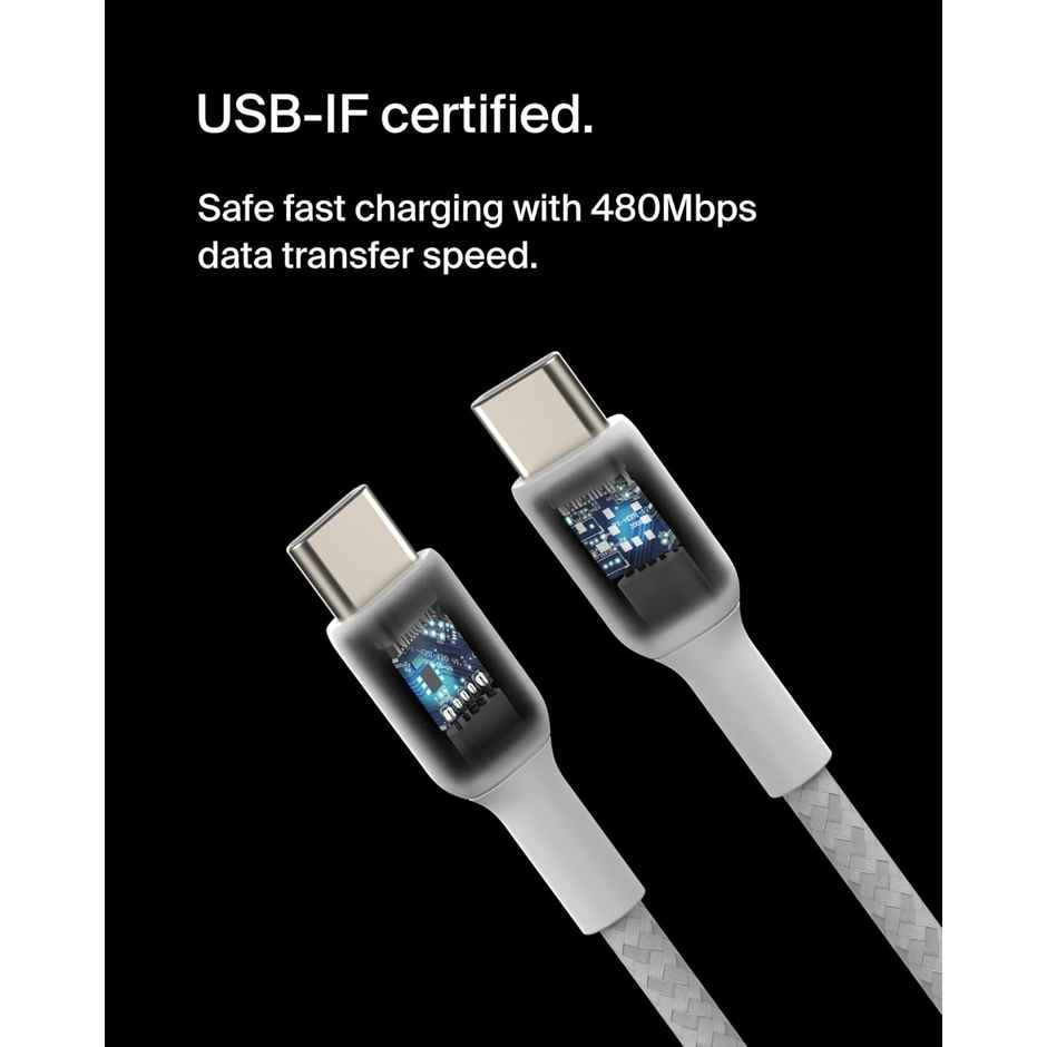 Belkin Braided USB-C To USB-C Cable | 1 m | White