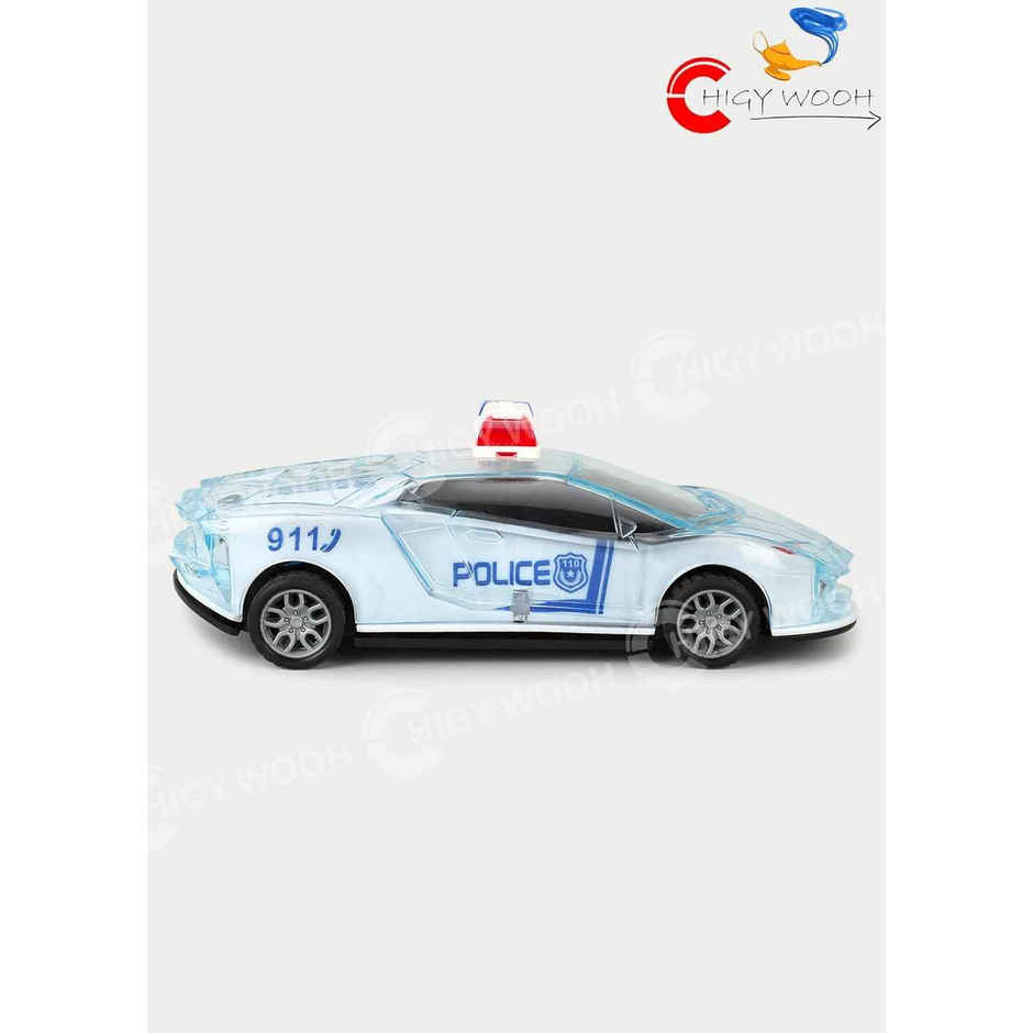 Chigy Wooh Police Car with Lights, Push & Go Powered, Siren Sound Vehicle for Kids