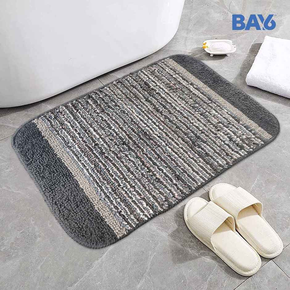 BAY6 Timmy Microfiber Antiskid Bath Mat Set | 38 x 58 cm - Grey