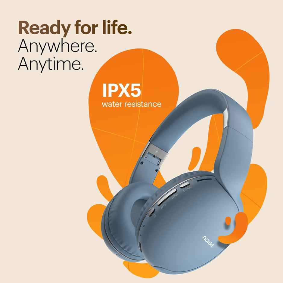 Noise Two 50Hrs Playtime Low Latency(up to 45ms) Dual Pairing BT v5.3 Headphones | Serene Blue