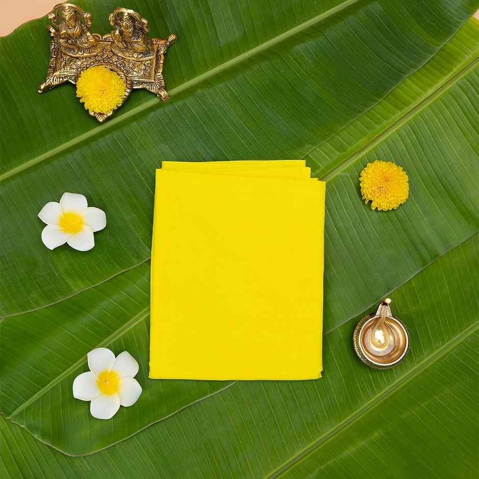 Pooja Cloth | Yellow | 1.25 m x 0.8 m | Jai Kashi