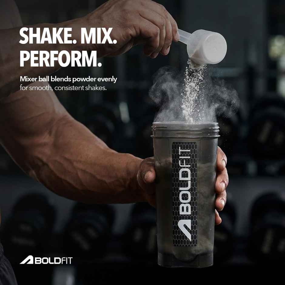 Boldfit Gym Typhoon Shaker Bottle | 700 ml | 100% Leakproof | Black