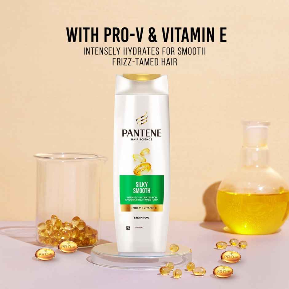 Pantene Hair Science Silky Smooth Shampoo With Vitamin E, Hydrated Hair