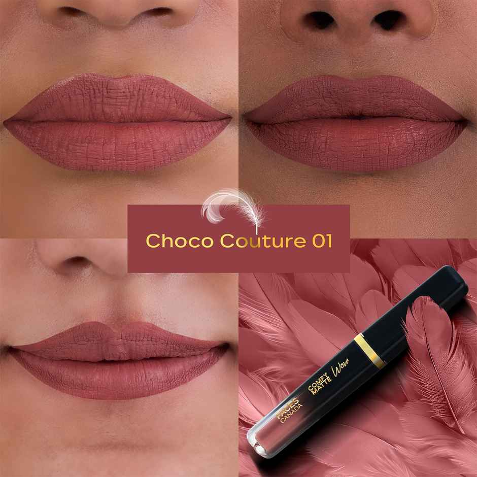 Faces Canada Comfy Matte Wow Liquid Lipstick | Choco Couture 01 | One Swipe Application