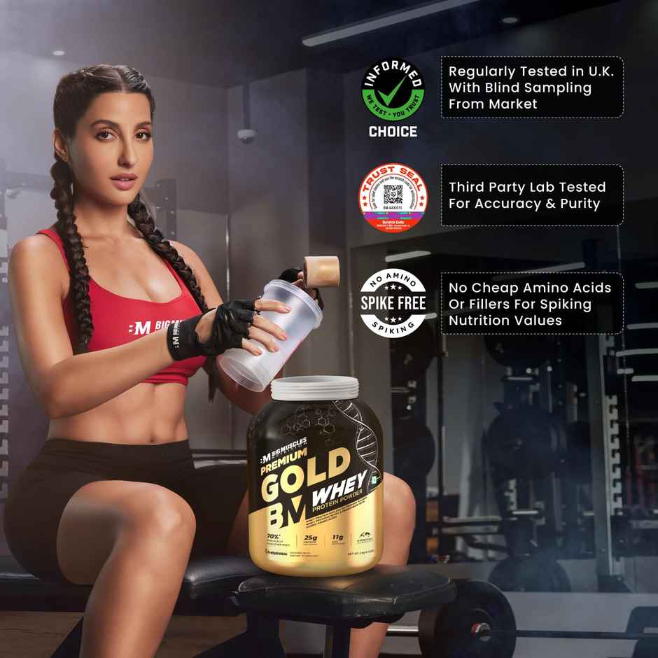 Bigmuscles Nutrition Premium Gold Whey 1Kg Belgian Chocolate (1kg) & Bigmuscles Nutrition Freak Pre-Workout Sex On The Beach (100g) Combo