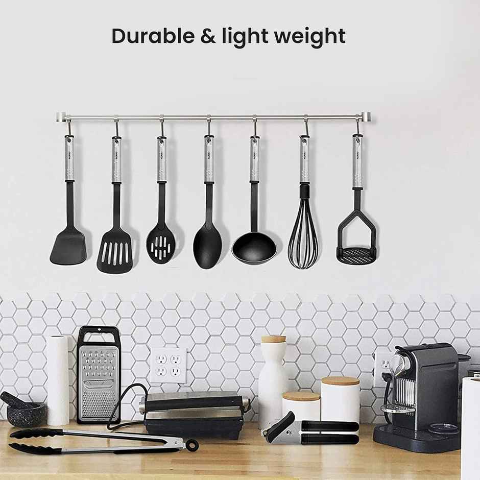Agaro Galaxy 24 Pcs Kitchen Utensils Set, Nylon and Stainless Steel,Black