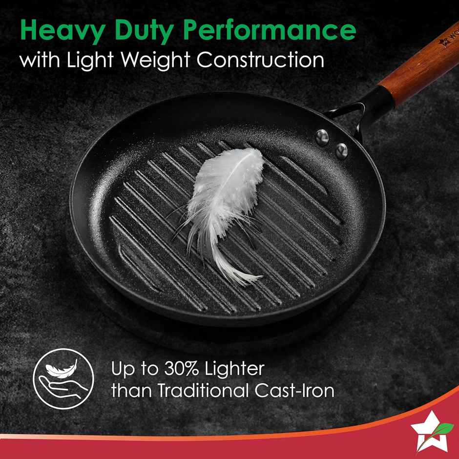 Wonderchef Pre-Seasoned Ferro Light 24Cm Grill Pan| 2.5Mm