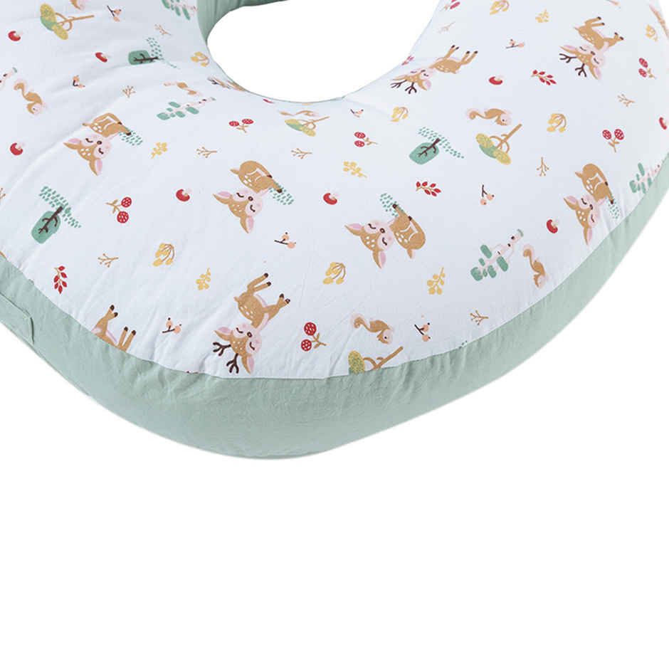 Haus & Kinder Cotton Breastfeeding Pillow | Removable Cover | Newborn Babies 0-12 Months | Woodland