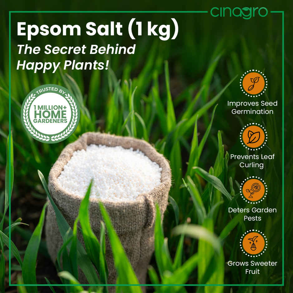 Cinagro Epsom Salt Plant Fertilizer - Magnesium Sulphate, Deters Pests, Speeds Germination