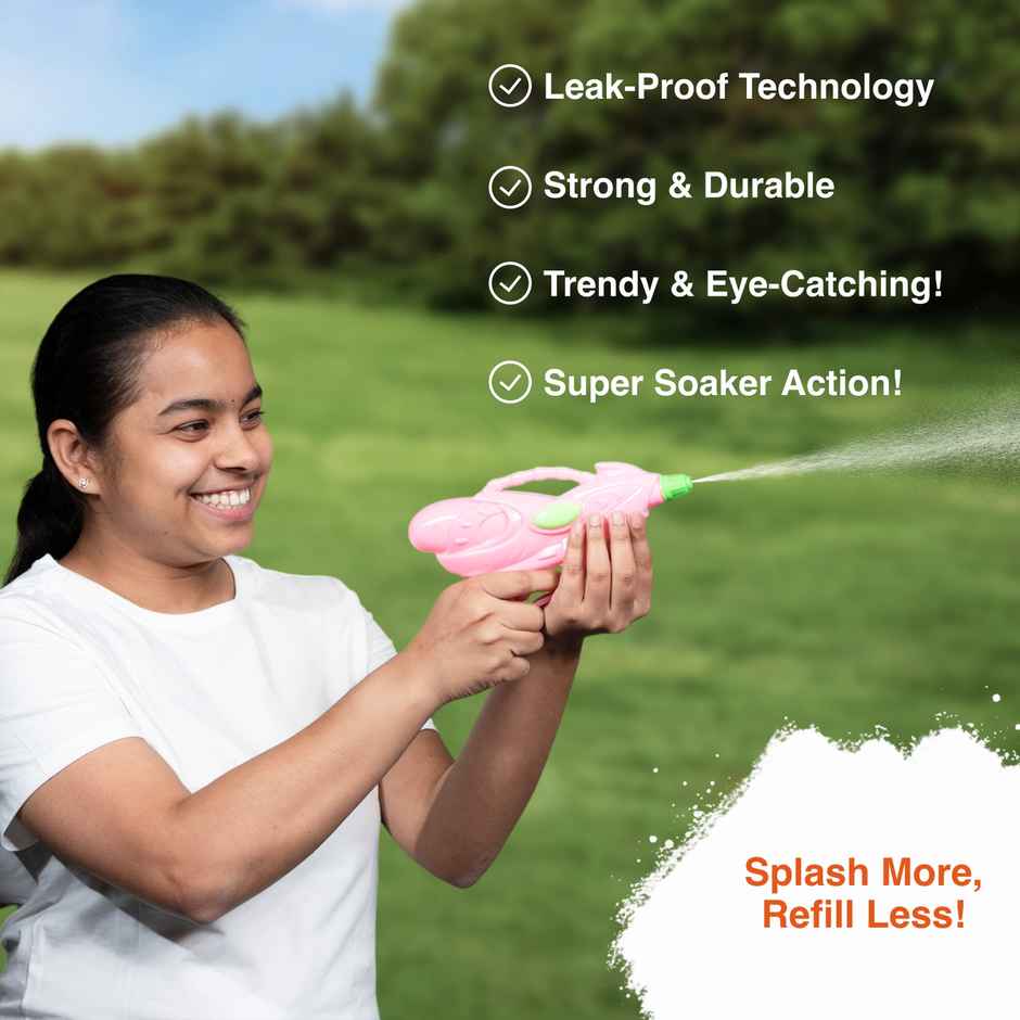 Small Holi Water Pichkari | Assorted | Easy Gripping | Tomuncle (Color and Print May Vary)