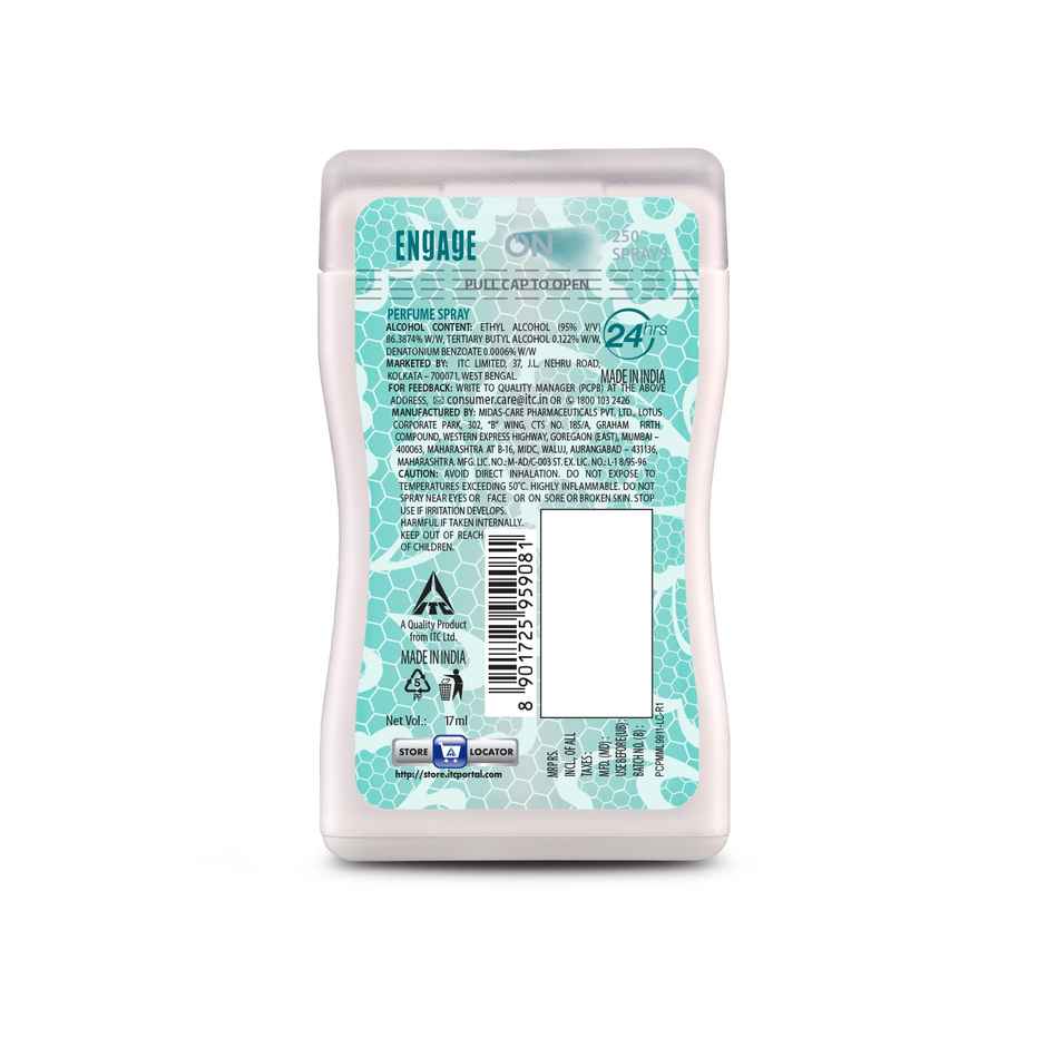Engage On Cool Aqua Pocket Perfume Women | 250 Sprays | Fresh & Green