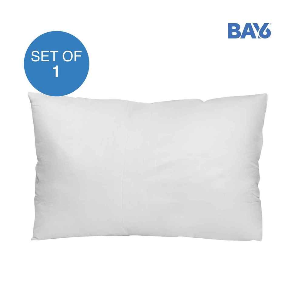BAY6 Polyfill Fiber Pillow - White, Standard Size | 60 x 40 cm, Pack Of 1