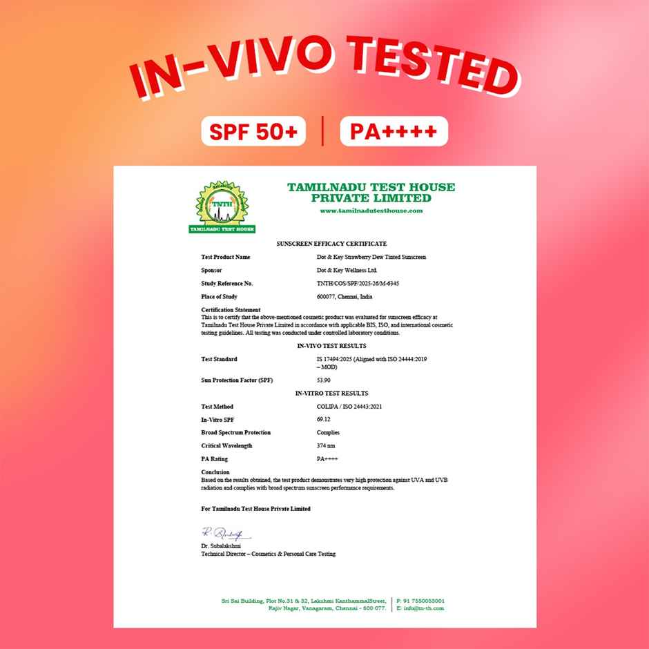 Dot & Key Strawberry Dew Tinted Sunscreen SPF 50+ PA++++ - 01 Porcelain Combo