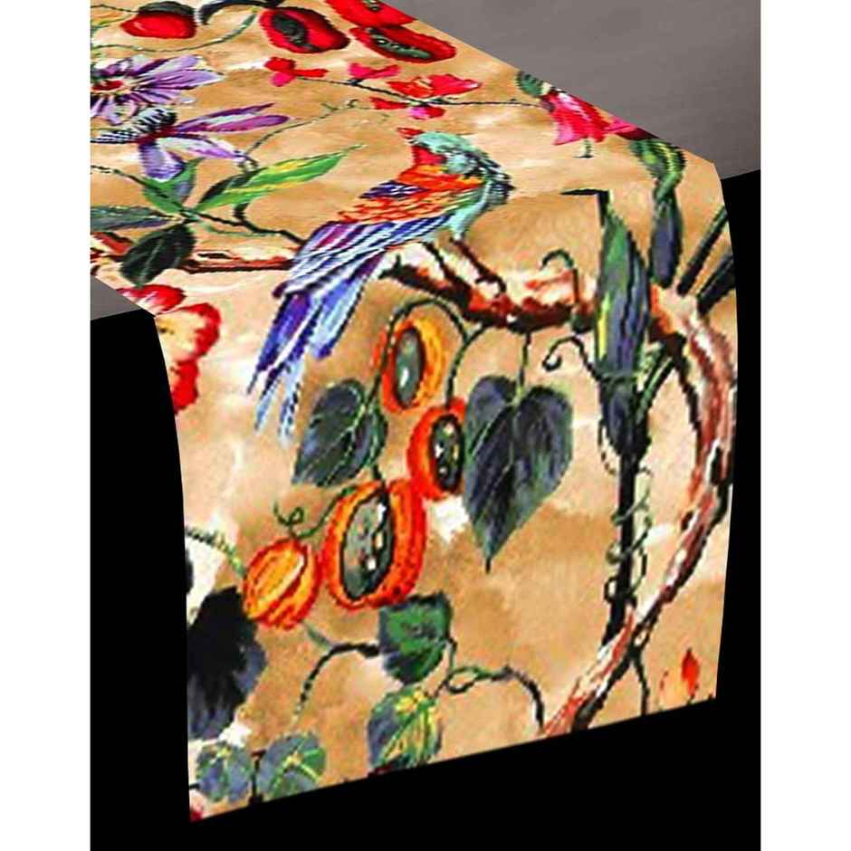 Lushomes Table Runner - Printed Peacock | Cotton | 13 x 72 inch | Rectangular