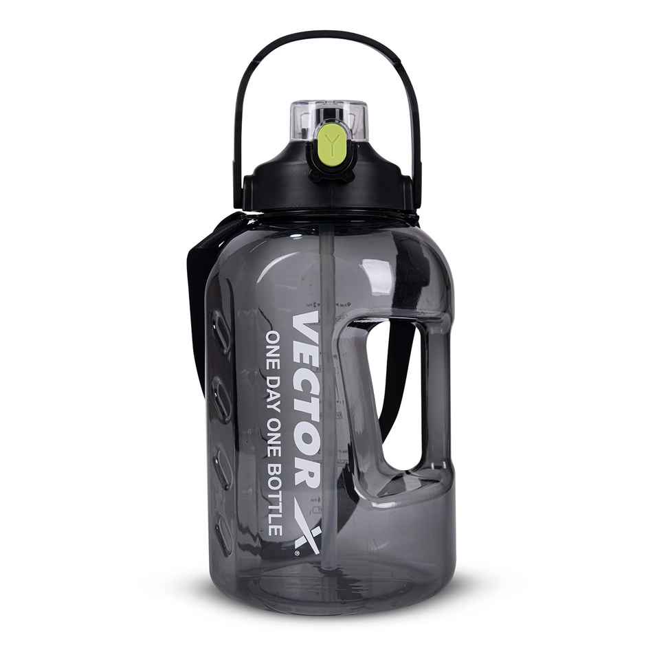 Vector X Gallon With Carry Handle Large 3 Ltr Water Jug Bpa-Free Unbreakable Freezer Safe (Black)