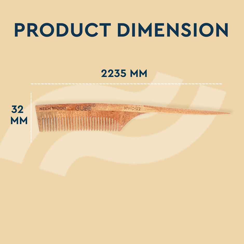 Gubb Tail Neem Wood Comb