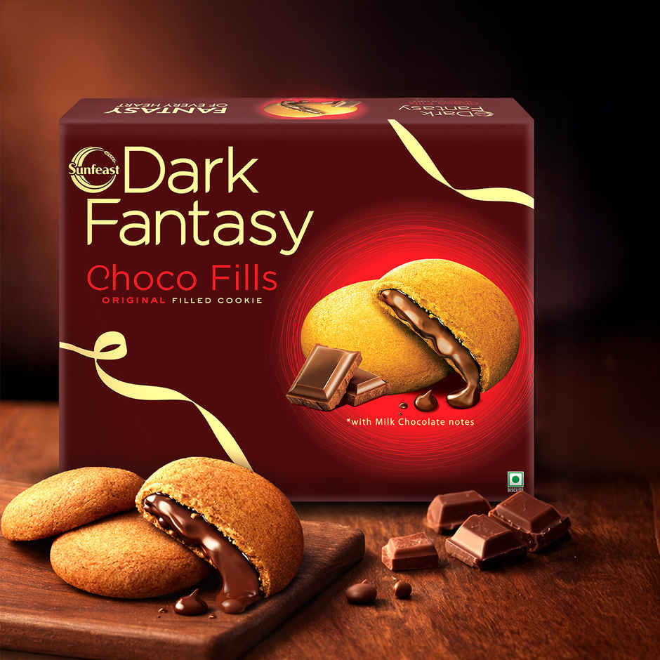 Sunfeast Dark Fantasy Choco Fills, Original Filled Cookies with Choco Creme