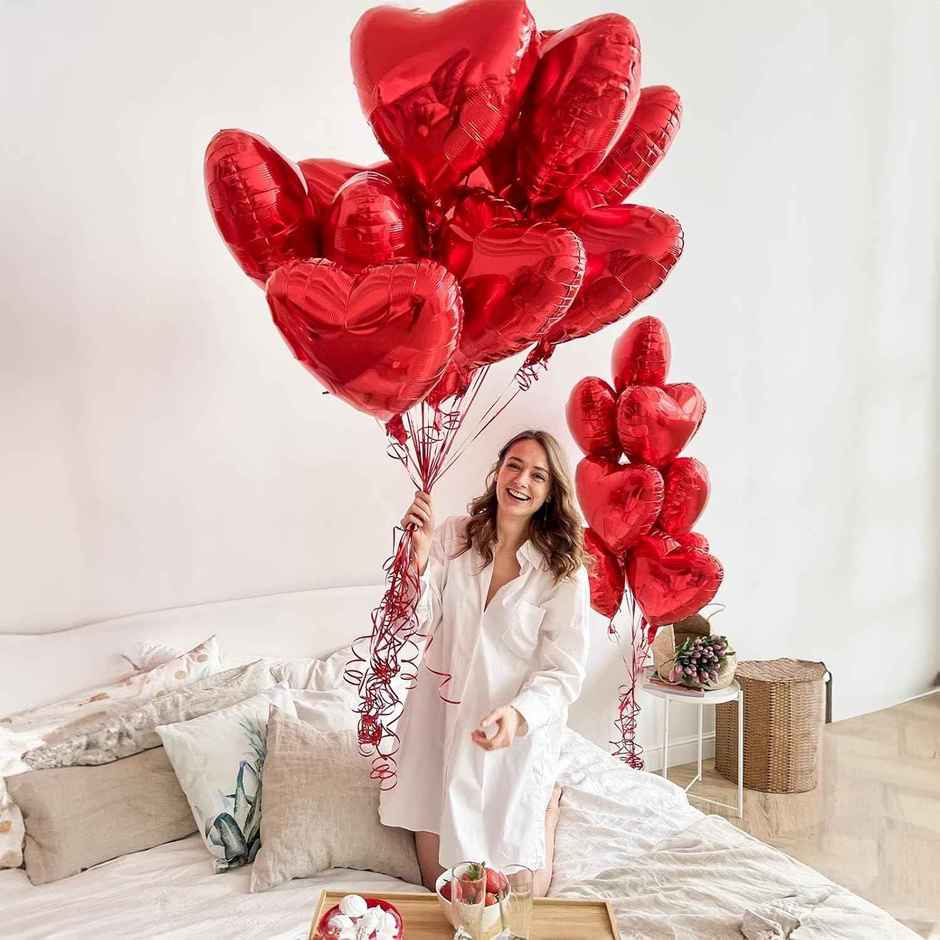 Heart Foil Balloons | Set Of 10 | Let's Vybe