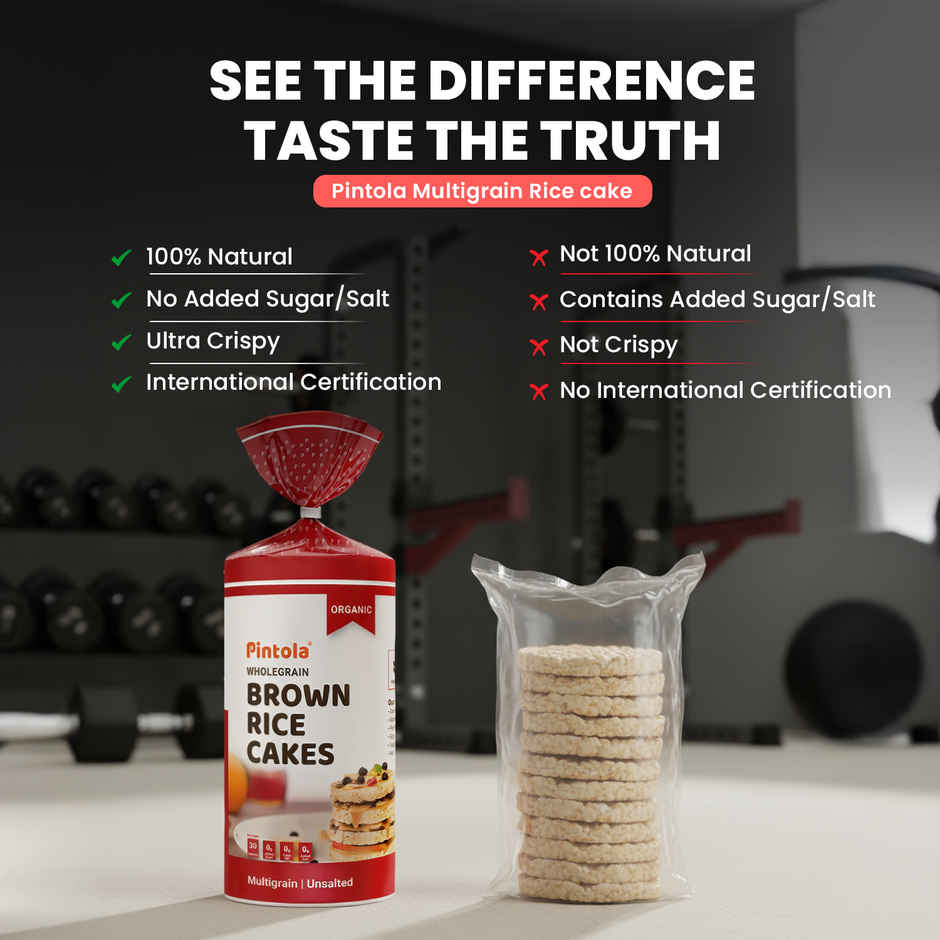 Pintola Organic Wholegrain Brown Rice Cakes Multigrain | Snack Essential